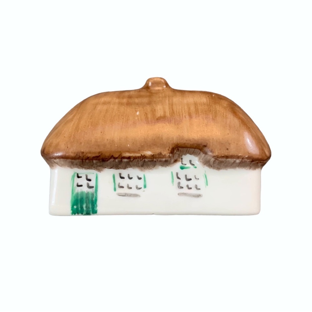 Vintage Irish Dresden Thatched Roof House